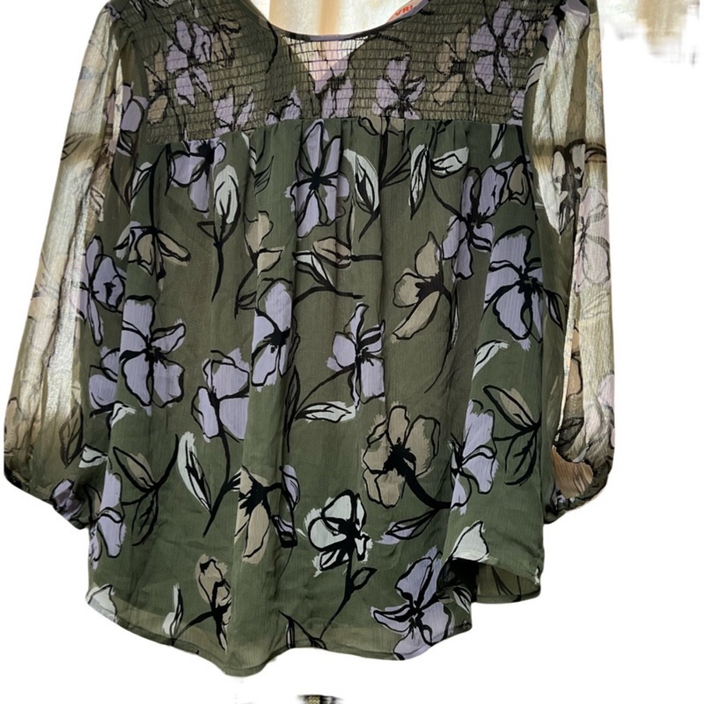EVRI floral chiffon blouse with attached camisole